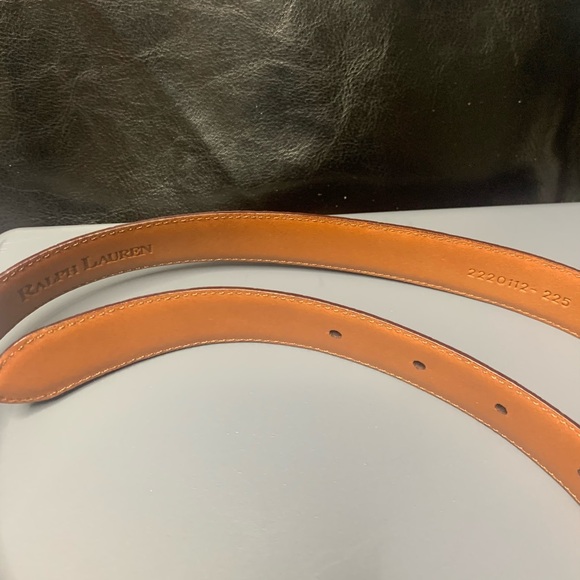 Ralph Lauren Leather Croc Brown Gold Buckle Belt M NWT - Picture 4 of 8